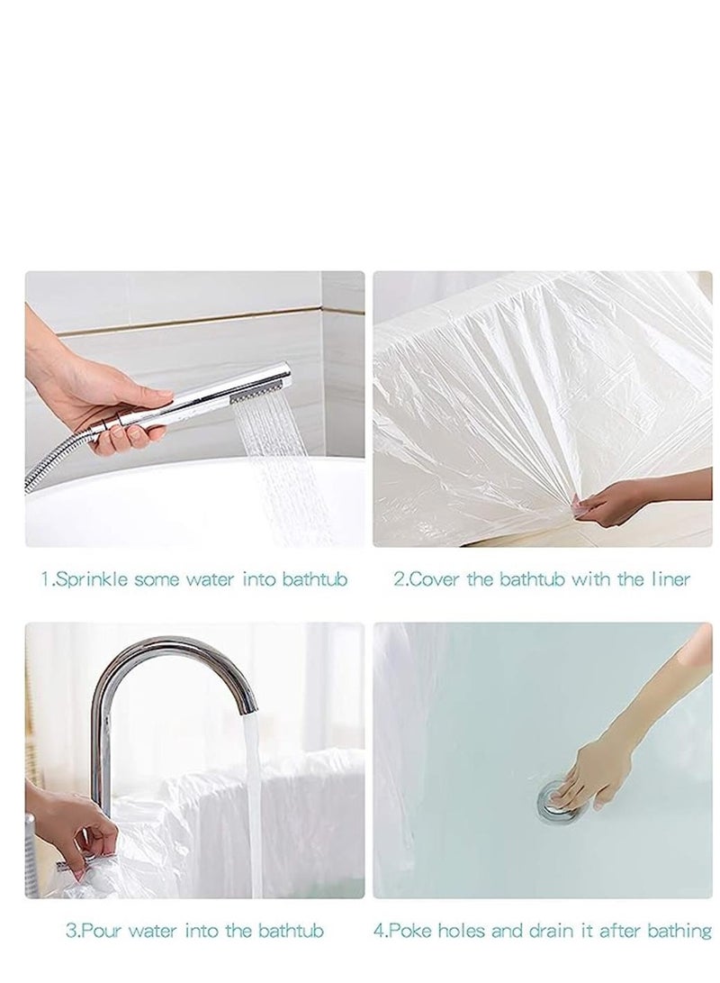 12 packs of disposable bathtub lid lining, large bathtub padded plastic bag for salon, home and hotel bathtubs (102 x 47 inches) - Image 5